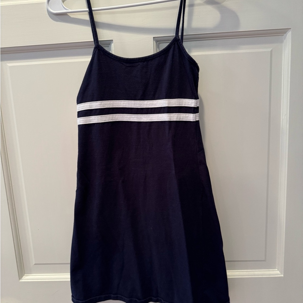 Brandy Melville Navy Blue Dress with White Stripes